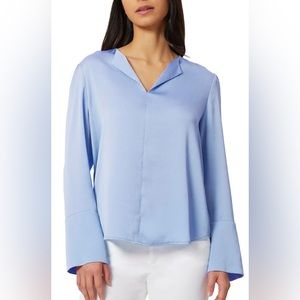 Jones New York Amparo Blue Long Sleeve Blouse NWT